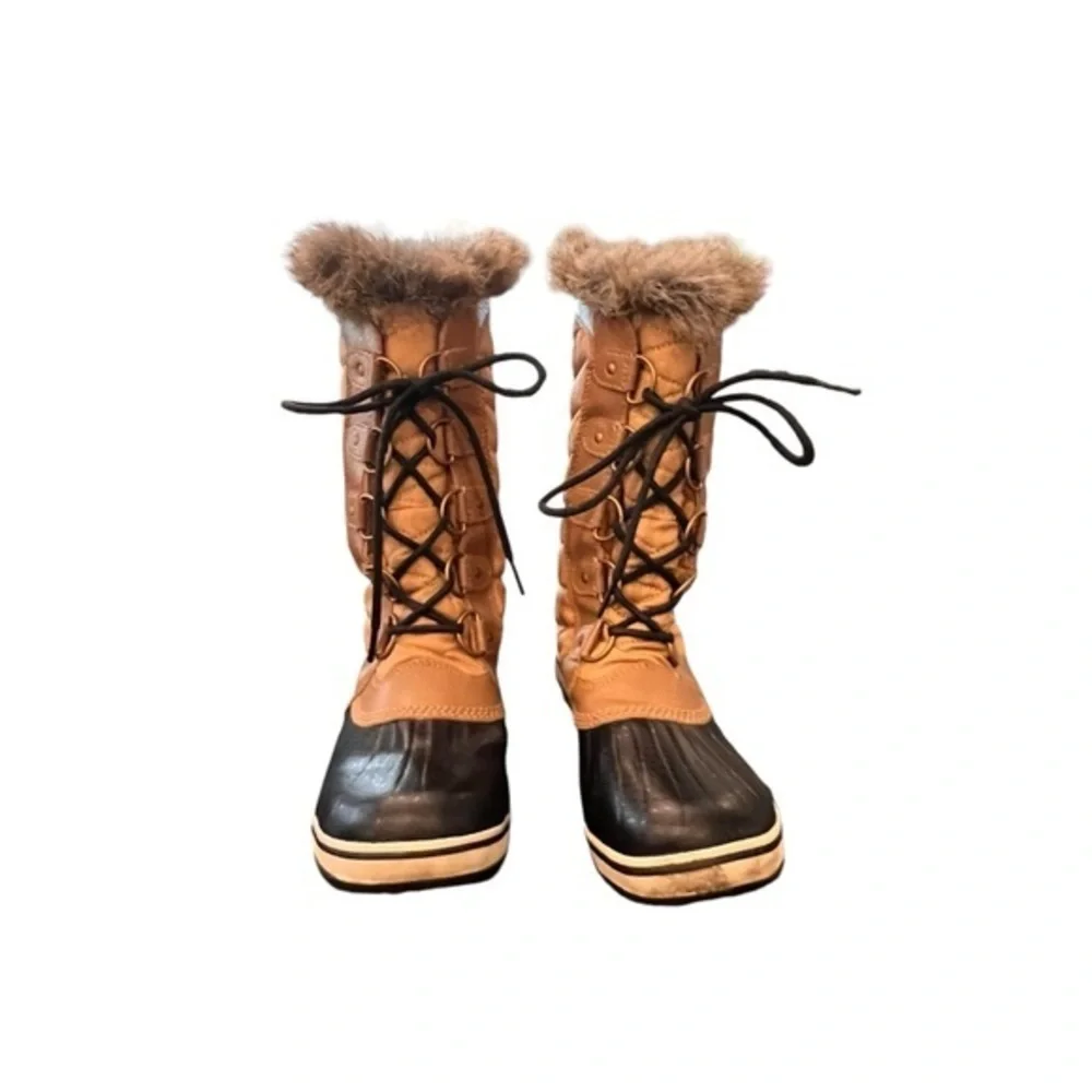 Sorel Women’s 8 TOFONO II WP CURRY FAWN TALL Winter Rain Snow BOOTS Faux‎ Fur